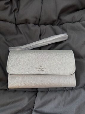 kate spade Silver Glitter Convertible Clutch